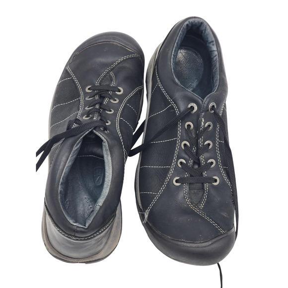 KEEN Shoes Hiking Women 10.5 Black Leather Comfort Durable Lace Up Sneakers 5322 - Picture 7 of 16